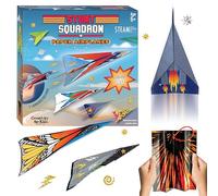 Creativity for Kids Fold and Launch Paper Airplanes - Create 80 Paper Planes, 2 Airplane Launchers, Crafts for Kids Age 6-8+