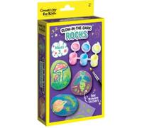 Creativity for Kids Glow-in-the-Dark Rocks, DIY Rock Painting Kit with 3 Natural River Rocks, Glow Paint, Stickers, Arts and Crafts for Children