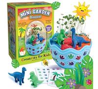 Creativity for Kids Mini Dinosaur Chia Garden Kit - Grow Chia Seeds in 3-5 Days with Colourful Sand, Stickers & Figurines, STEM Craft for Kids Ages 6+