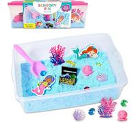 Creativity for Kids Sensory Bin - Mermaid Theme | Toddler Sensory Play Kit with Sand, Mermaids, Treasure Chest & Ocean Toys | Educational Fine Motor Activity for Kids Ages 3+
