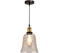 Creativity Hammered Glass Bedside Pendant Light Retro Industry Hanging Lamp Mid Century Minimalist Kitchen Island Clear Chandelier Indoor Lighting For Dining Room Entrance Cafe
