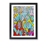 Creativity Is In All Of Us Typography Quote Framed Print | A2 Black Framed Wall Art | Ready to Hang | Modern Positive Affirmations Picture | Living Room Bedroom Lounge Office