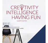 Creativity is Intelligence Having Fun - A. Einstein - Office Wall Sticker [XLarge] [Cobalt]