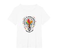 Creativity is Intelligence Having Fun Inspirational T-Shirt, Women's Plus, White, 1X