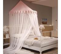 Creativity Mosquito Nets,Semicircle Bed Canopy Curtains Princess Mosquito Net Lace Dome Bed Canopy for Children Fly Insect Protection Indoor Decorative (Color : Pink, Size : 1.3x2.8x12m)