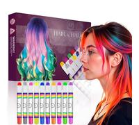 Creativity Point Hair Chalk Gift for Girls & Kids - 10 Pens Temporary Non-Toxic Easy Washable Hair Dye Colorful, Pens, Gift Birthday Party Girls