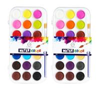 Creativity Point Watercolour Paint Set for Kids - 2 Pack - 21 Colours with 1 Paint Brush & with the Mixing Palette, Watercolour Paint for Kids, Artists, Beginners, Students, Hobbyists