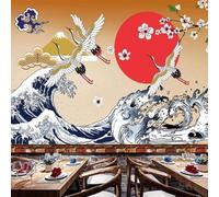 Creativity Waves Flying Birds Sunrise Flowers 3D Wallpaper Luxury Home Dining Decor Paste Sofa Living Room The Wall for Bedroom Mural-200cm×140cm