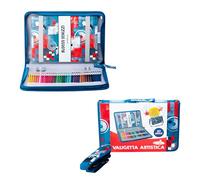 CREATIVON 37 Piece Art Case with Shoulder Strap - Complete Set with Coloured Crayons, Pencils, Sharpeners, Eraser and Sketch Pad A4