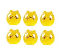 CreatoHundreds 6 Pieces Miniature Cat Figurines Resin Glow in The Dark Ornaments Luminous Landscape Sculptures for Car Desk Suitable for Office Home Gifts, Yellow