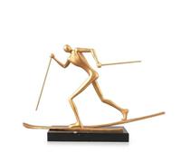 CreatoHundreds Abstract Figure Sculpture Modern Statue Art Figurine Decor With Cast Iron Material And Marble Base Stable Freestanding, Gold, style to 5