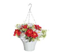 CreatoHundreds Artificial Flowers Hanging in A Basket, Silk Garland, Floral Plant Arrangement, Made of Iron And Polypropylene, Suitable for The Garden, The, Style B