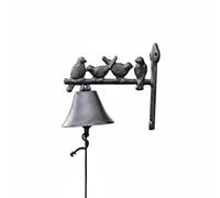 CreatoHundreds Decorative Wall Bell Vintage Door Chime Cast Iron Welcome Rustic Angel Wall Chime Manual Pull With Clear Pleasant Sound Easy To, Birds Playing 7065