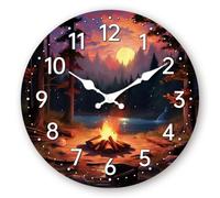 CreatoHundreds Wall Clock Classic Round Wooden Analog Clock With Big Numerals Silent Sweep Second Grain Panel Easy To Install Suitable for living room study bedroom office, 30 30, style to 3