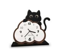 CreatoHundreds Wall Clock Decorative Analog Table Clock Desk Clock Sculptural Timepiece With Three Hand Movement And Easy To suitable for living room office bedside, 30cm 12 Inch, Cat