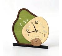 CreatoHundreds Wall Clock Decorative Analog Table Clock Desk Clock Sculptural Timepiece With Three Hand Movement And Easy To suitable for living room office bedside, 30cm 12 Inch, Green Dove