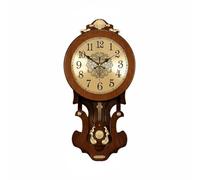 CreatoHundreds Wall Clock Vintage Wall Clock Pendulum Clock Silent Clock Wooden Frame Glass Cover Metal features quiet non ticking movement and classic European, 1330GL