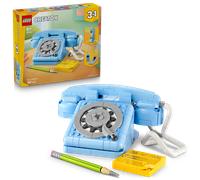 LEGO Creator 3in1 Retro Telephone 1960s Vintage Toy, Rebuilds Into a Phone from the 1980s or 2 from the 2000s, Building Kit, Decor for Bedroom, Gift for Girls and Boys Aged 8 Years Old and over 31174
