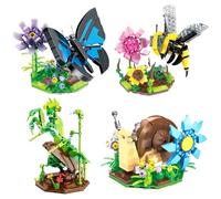 Creator Insect Animal Building Blocks Set, 621 PCS Mini Butterfly Mantis Snails Bee Building Blocks Kits, Micro Animals Bricks Model Toys, Creative Home Office Decor Gift for Adults Boys Girls