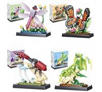 Creator Insects Animal Building Blocks Set, 659 PCS Mini Butterfly Stag Beetle Dragonfly Mantis Building Kits, Micro Animals Bricks Model Toys, Gifts for Adults and Kids