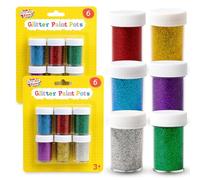 Creator Zone 12pk Glitter Paint Pots - Fine Glitter for Crafts, Arts, Tumblers, Scrapbooking & Card Making, Perfect for Gifting, School Projects, Group Activities, Craft Set for Kids, Teens & Adults
