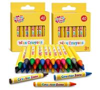 Creator Zone 80pk Wax Crayons for Kids - Toddler Crayons, Crayon for Party Bags Fillers, Arts & Crafts, Scrapbooking, Card Making, Perfect for Gifting, School Projects, Group Activities, Easy to Carry