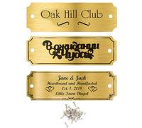 Creatorally 30 Packs Blank Name Badge, Brushed Gold ID Badges, Can Laser Engrave DIY for Names Frame Office School Tag, 3 Types(Screw-Fixed-Brushed Gold)