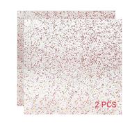 Creatorally 3mm Clear Perspex Sheet, 2Pcs Transparent Acrylic Panel with Pink Glitter, 30x30cm Plastic Board for Picture Frame Painting Craft Cutting