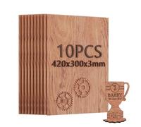 Creatorally 3mm Plywood Sheet, Laser Engraving Materials A3 10 Pieces Wood Planks Veneer Sheets, Laser Blanks for Engraving, CNC Cutting Pyrography (Rosewood)