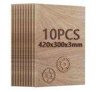 Creatorally 3mm Plywood Sheet, Laser Engraving Materials A3 10 Pieces Wood Planks Veneer Sheets, Laser Blanks for Engraving, CNC Cutting Pyrography (Black Walnut)