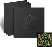 Creatorally 4 Pack Pre-Painted Basswood Plywood Sheets, 300x300x3mm, Coloured Craft Wood Boards, Ready for Laser Cutting, Engraving & DIY Projects (Black)