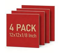 Creatorally 4 Pack Pre-Painted Basswood Plywood Sheets, 300x300x3mm, Coloured Craft Wood Boards, Ready for Laser Cutting, Engraving & DIY Projects (Red)