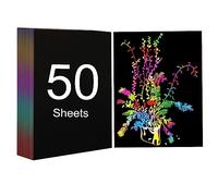 Creatorally 50 Sheets A4 Rainbow Scratch Paper with Wooden Stylus - Large 11"x8.2" Scratch Art Sheets for Laser Engraving, DIY Crafts, Creative Gifts for Kids and Adults