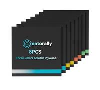 Creatorally 8PCS Three-Layer Colored Pre-Painting Scratch Plywood Sheets, 12"x8"x1/8" (3mm) Laser Engraving Wood for DIY Gifts, Portrait Carving & Wall Decor (4 Colors)