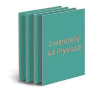 Creatorally Colored Plywood Sheets, 4pcs 297x210x3 mm Laser Engraving Materials, A4 Colorful Basswood Board Ideal for DIY CNC Cutting Pyrography (Green)