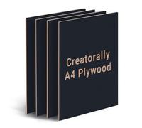 Creatorally Colored Plywood Sheets, 4pcs 297x210x3 mm Laser Engraving Materials, A4 Colorful Basswood Board Ideal for DIY CNC Cutting Pyrography (Black)