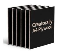 Creatorally Colored Plywood Sheets, 6pcs 297x210x3mm Laser Engraving Materials, A4 Colorful Basswood Board Ideal for DIY CNC Cutting Pyrography (Black)