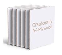 Creatorally Colored Plywood Sheets, 6pcs 297x210x3mm Laser Engraving Materials, A4 Colorful Basswood Board Ideal for DIY CNC Cutting Pyrography (White)