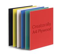 Creatorally Colored Plywood Sheets, 6pcs 297x210x3mm Laser Engraving Materials, A4 Colorful Basswood Board Ideal for DIY CNC Cutting Pyrography (6 Colors)