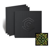 Creatorally Colored Plywood Sheets, Laser Cutter Wood Sheet 4pcs 300x300x3 mm, Colorul Basswood Board Engraving Materials for DIY CNC Cutting Wood Burning (Black)