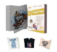 Creatorally Heat Transfer Paper A4 (8.27"x11.7"), Iron on Printable Transfer Sheets for Inkjet Printers, Light & Dark Fabric Options, DIY Craft Paper for Cotton Clothing (10, Light Premium)