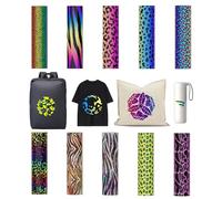 Creatorally Infusible Transfer Paper Sheets, 4.5x12 in 10 Sheet Bundle Pre-Printed Dyed Sublimation Papers, Heat Press Film for DIY T- Shirts Mug (Leopard)