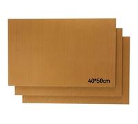 Creatorally PTFE Heat Press Sheets 3 Pack - 16x20in (40x50cm) Brown Non Stick Reusable Heat Resistant Cloth for Heat Transfer, Ironing & Baking