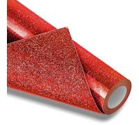 Creatorally Solid Glitter Heat Transfer Vinyl Roll - 12" x 5ft Red HTV Iron On Vinyl for DIY T-Shirts, Bags, Clothing, Shoes, Fabrics, Craft Projects