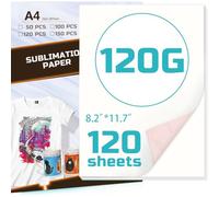Creatorally Sublimation Paper A4 Size 8.2x11.7 Inch | Quick Dry High Transfer Rate Heat Transfer Paper for Inkjet Printers with Sublimation Ink | For Light Fabric, T-Shirts, Mugs, Tumblers (120, 120g)
