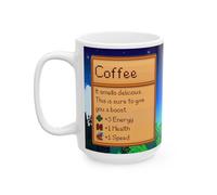 Creator's Cove Stardew Valley Game Coffee Mug Drink, Gift for Video Game Lover Farm Adventure Gaming Cup For Family Friends (White, 15oz)