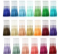 CREATRILL 100 Pcs 13cm/5 Inch Silky Handmade Soft Craft Mini Tassels with Loops for Jewelry Making, DIY Projects, Bookmarks, 20 Colors, 5 Pcs of Each