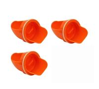 CreatsGoss Chicken Feeder Poultry Feeding Supplies DIY Rain Proof Poultry Feeder Port Gravity Feed Kit for Buckets Barrels Bins Troughs(Orange,3pc)