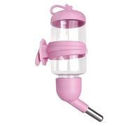 CreatsGoss Hamster Drinker Plastic Pet Water Bottle Dispenser Feeder Hanging Pet Guinea Pig Squirrel Rabbit Dog Drinking Head Pipe Fountain(Pink,250ml)