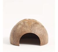 CreatsGoss Hamster House Bite-Resistant Natural Small Pet Coconut Cages Guinea-Pig Hamster Hideout House Toy(E)